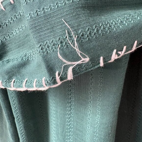 Ex Voto Sutton emerald green embroidered belted cotton maxidress women's small - Picture 6 of 11